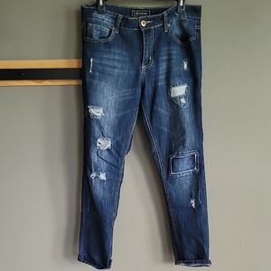 Cato Blue Skinny Distressed Jeans